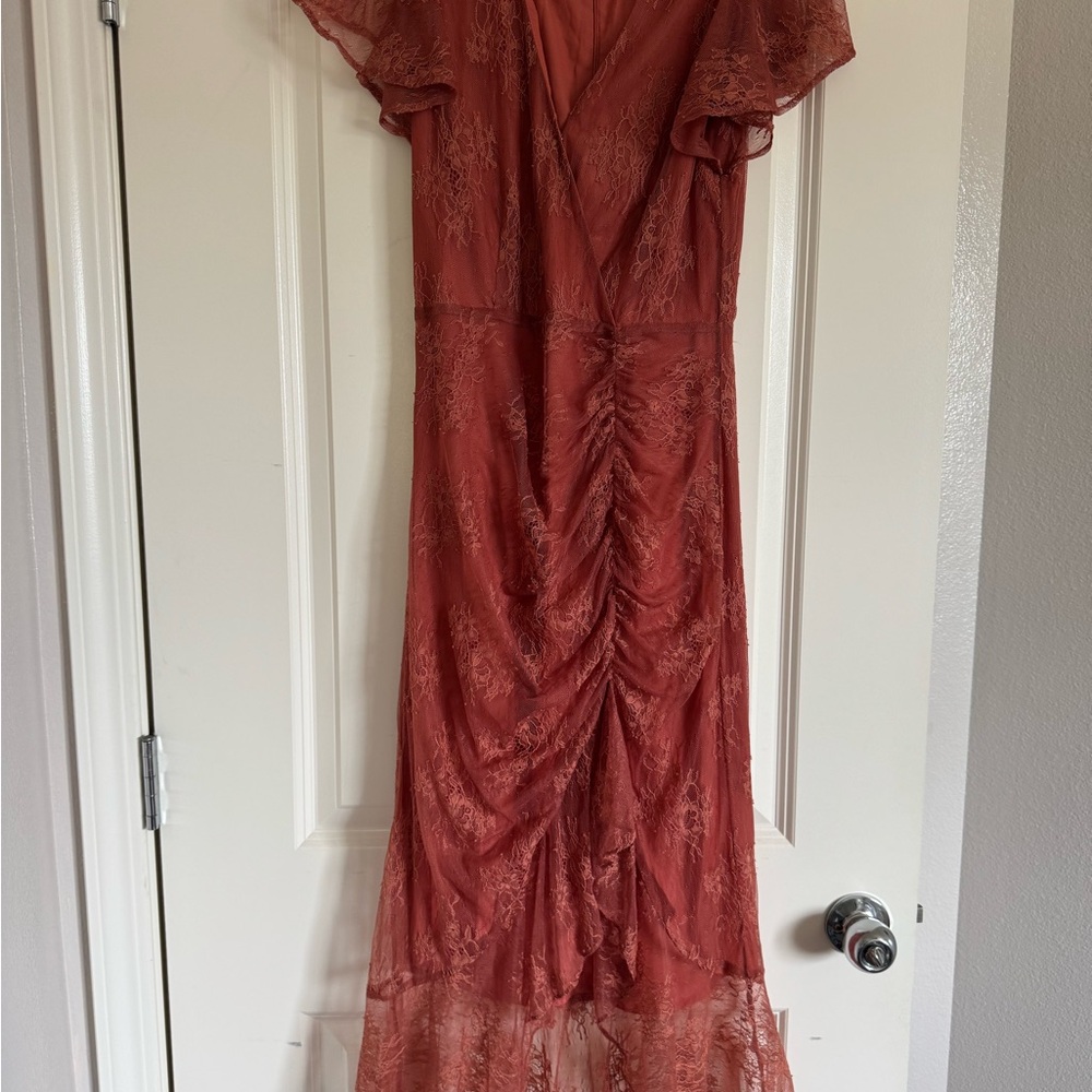 Mahina Rust Lace Maxi Dress
